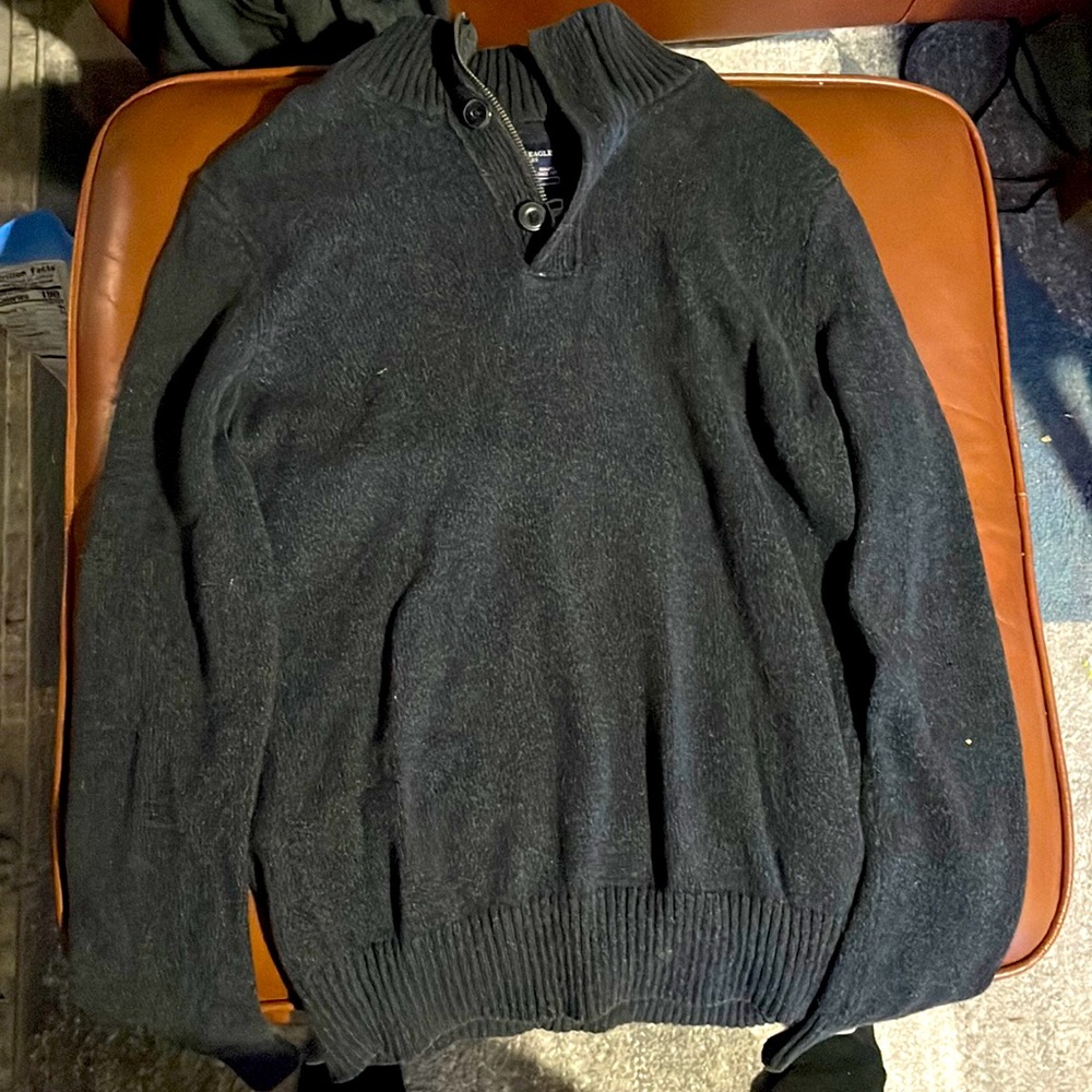 Grey American Eagle Sweater XS Athletic Fit